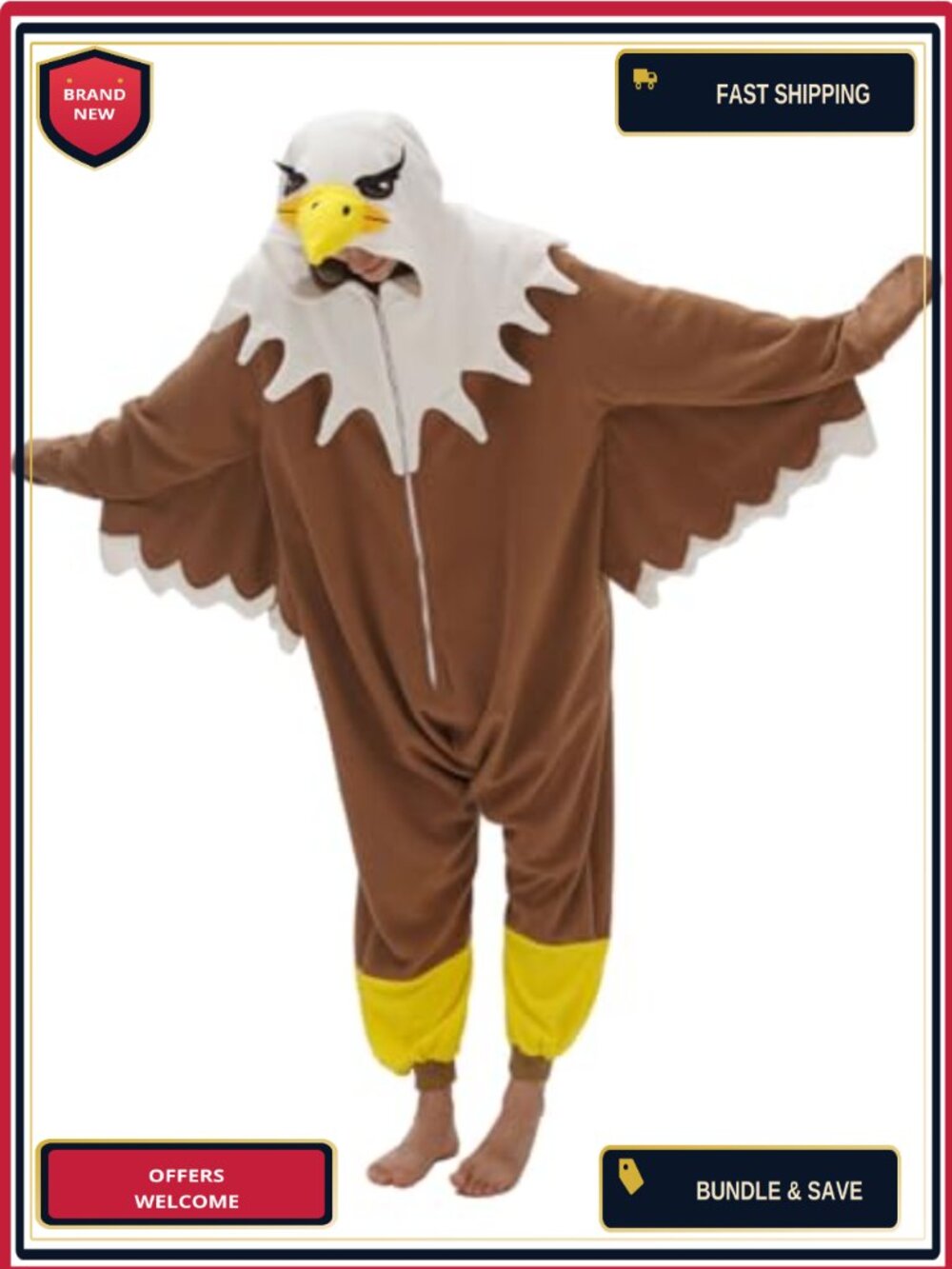 Adult Loose Fit Eagle Onesie Costume Cosplay One-Piece Pajama
